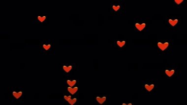 Soyut kalp ikonu hareketli arka plan alfa kanalı. Mini kalp duygu aşk kavramı. Sevgililer günü sevgilileri arka planı kutluyor..  