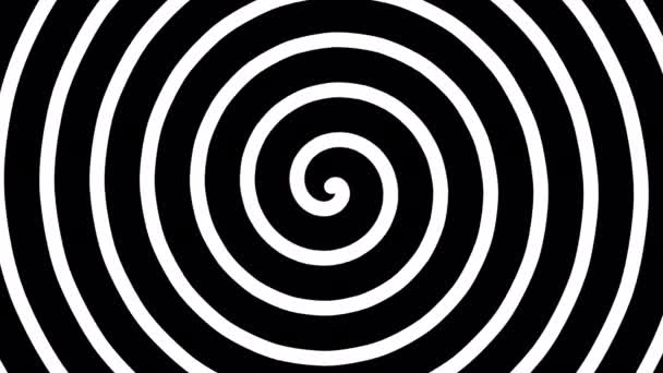 Fondo Movimiento Líneas Giro Blanco Negro Abstracto Espiral Gráfico Movimiento — Vídeos de Stock