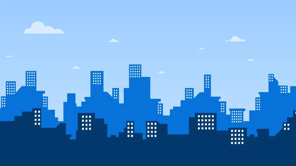 Silueta Cityscape Oblohou Pozadí Vektorové Ilustrace Horizontální Krajina Města — Stockový vektor