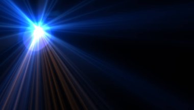 Siyah arkaplan yatay çerçeve sıcaklığında mavi dijital lens parlaklığı