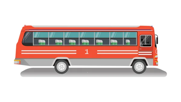 古旧的白色背景的泰国公共汽车 旧的公共汽车 泰国公共汽车向量 经典的公共汽车尾随 — 图库矢量图片