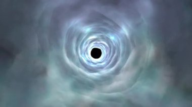Sinema Bulut Tüneli Solucan Deliği. Dönen Bulutların İçinden Uçmak. Girdap Bulutların içinden Uçmak. Yıldızlar parlıyor.