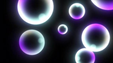 Renkli Iridescent sabun köpükleri Animasyon Şeffaf Arkaplan Kaplaması. Soyut hareket grafiği, yüzen ve parlayan kabarcıklar