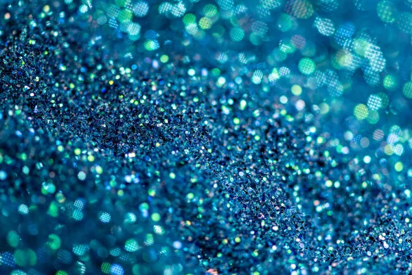 Astratto Brillante Scintillante Bokeh Sfondo Blu Verde Argento Bokeh Soft — Foto Stock