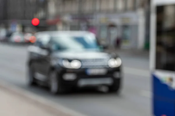 Abstrait Circulation Déconcentrée Sur Rue Ville Fond Flou Urbain Avec — Photo