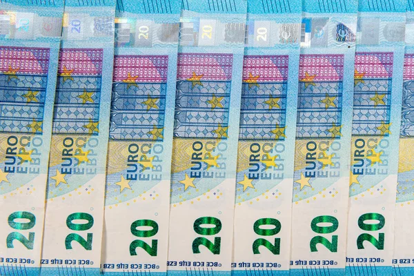 Background Euro Banknotes Euro Banknote Part Economic Trading System Close — Stock Photo, Image