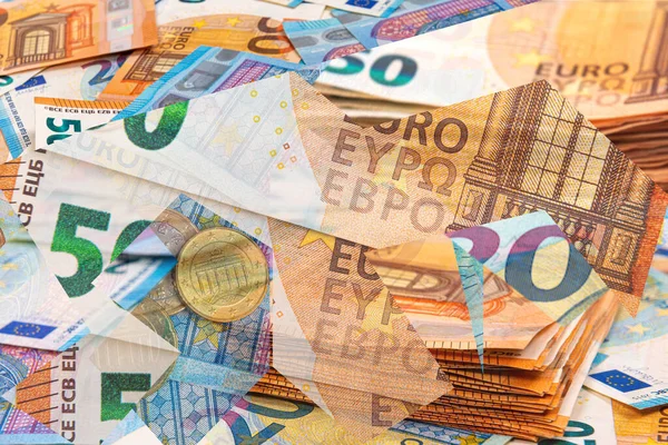 Αφηρημένο Υπόβαθρο Από Τραπεζογραμμάτια Ευρώ Έννοια Της Επιχειρηματικής Δραστηριότητας Της — Φωτογραφία Αρχείου