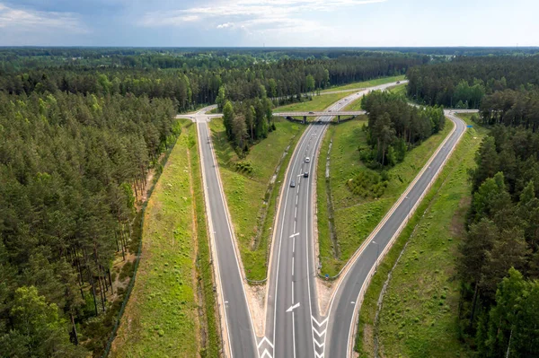 Highway Baltica Vilnius Riga Tallinn Road Section Next Saulkrasti Latvia — Stock Photo, Image