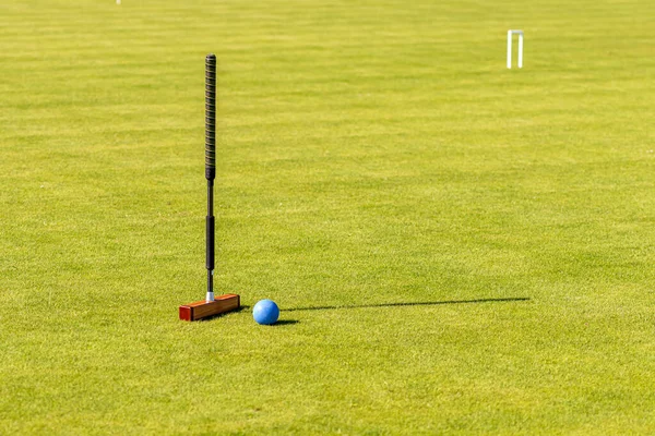 Croquet Hamer Bal Een Groen Awn — Stockfoto