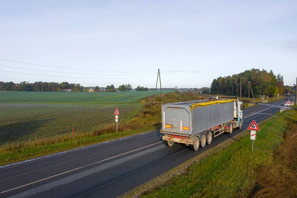 Jaunberze Letland Oktober 2020 Uitzicht Vanuit Lucht Het Spoor Steekt — Stockfoto