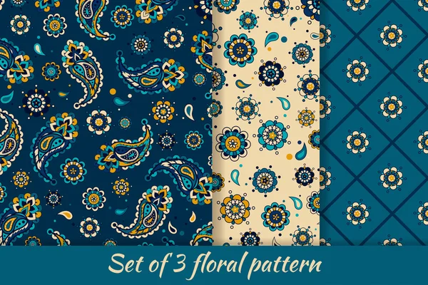 3 çiçek seamless modeli kümesi