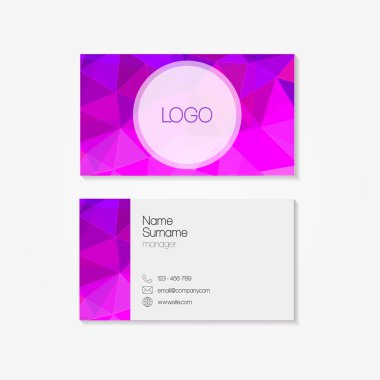 Polygonal business card. Vector illustration.