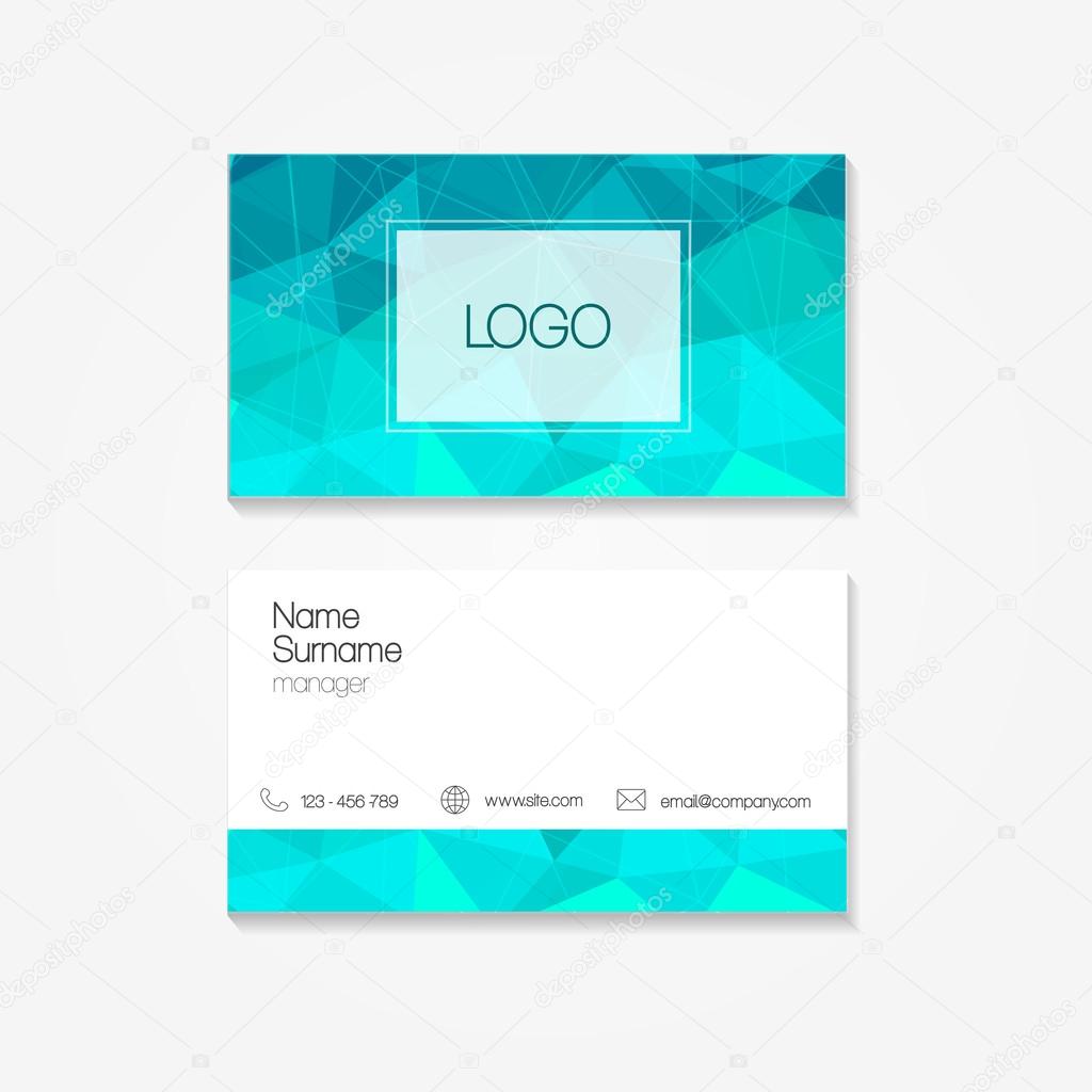 Polygonal business card. Vector illustration.