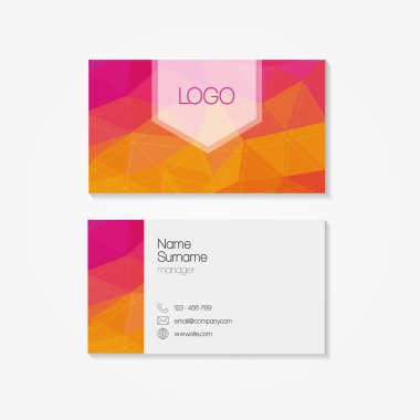 modern düşük çokgen tarzı trendy kartvizit