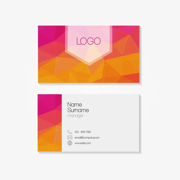 Trendy business card in modern low polygon style — Stock Vector