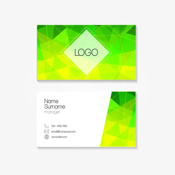 Polygonal business card. Vector illustration.