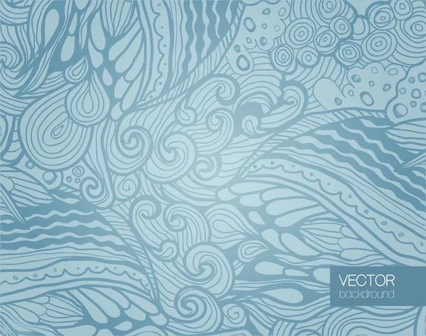 Elegant blue abstract floral wallpaper — Stock Vector