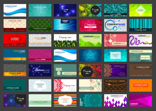 Variety of 40 horizontal business cards on different topics