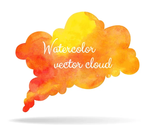 Orange watercolor cloud — Stock Vector