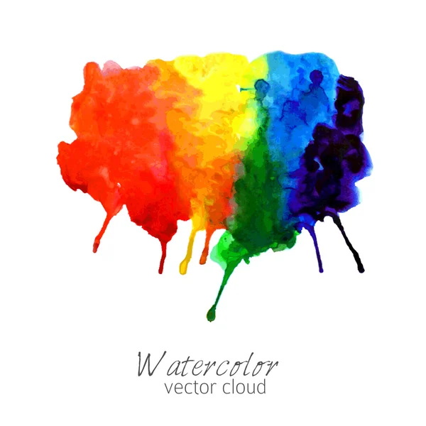 Abstract watercolor rainbow gradient stain — Stock Vector