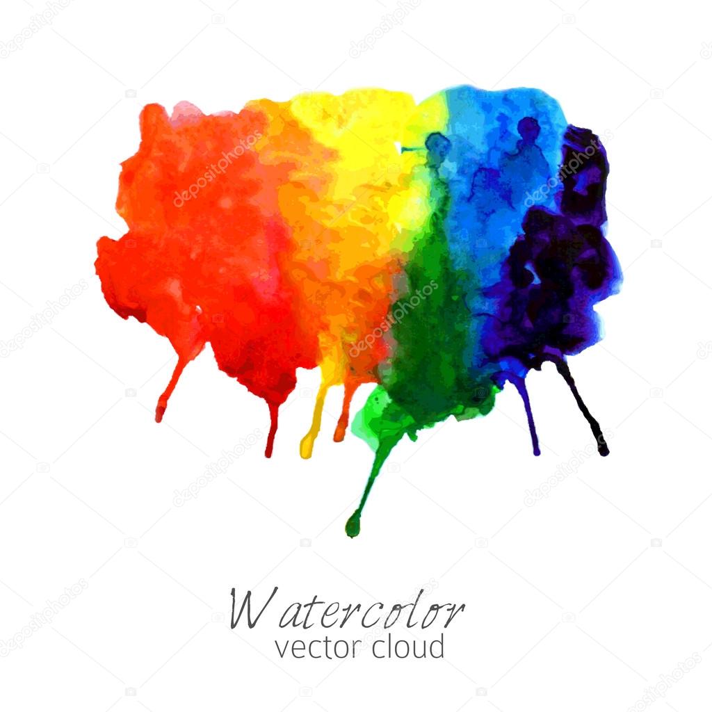 Abstract watercolor rainbow gradient stain
