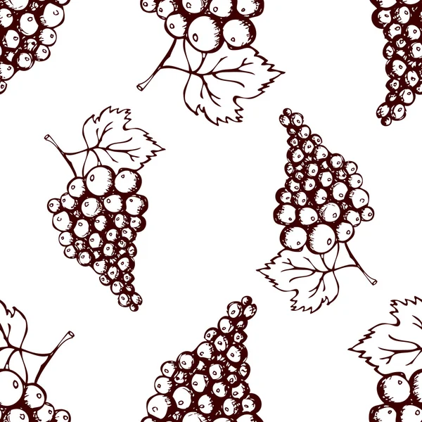 Seamless pattern with hand drawn decorative grapes — Stock Photo, Image