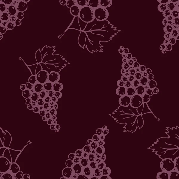 Seamless pattern with hand drawn decorative grapes — Stock Photo, Image