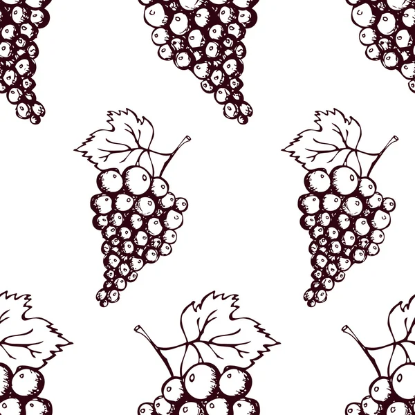 Seamless pattern with hand drawn decorative grapes — Stock Photo, Image