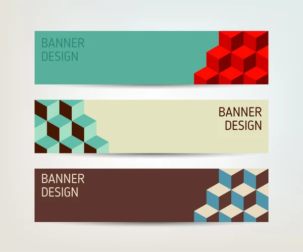 Set de banners vectoriales con cubos — Vector de stock