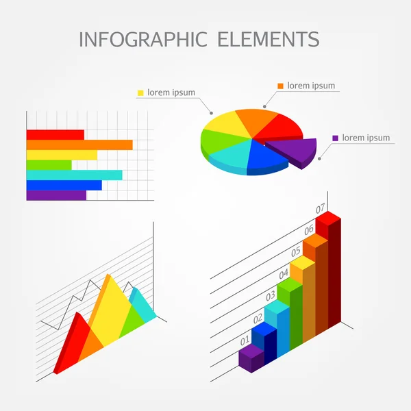 Bright isometric infographics elements Royalty Free Stock Illustrations