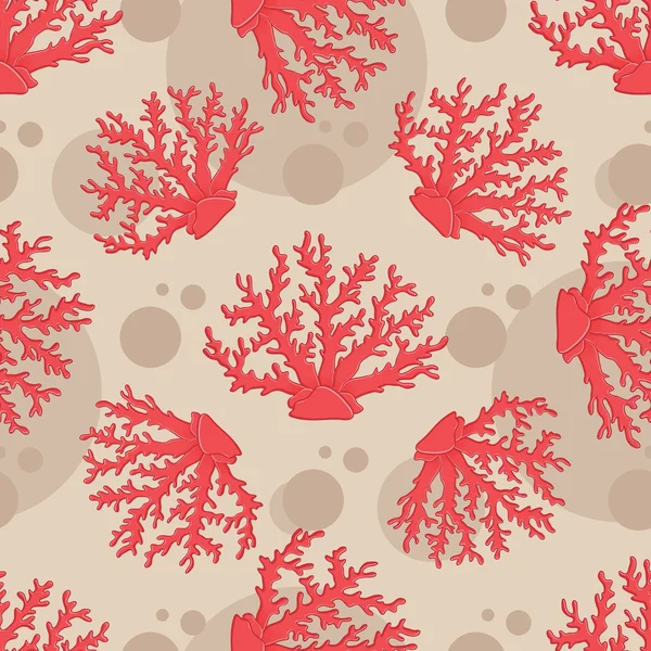 Vector seamless pattern with coral — Stock Vector