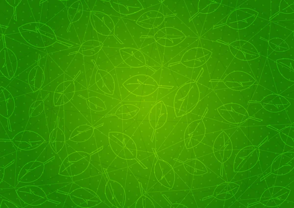 Fondo verde abstracto con hojas — Archivo Imágenes Vectoriales