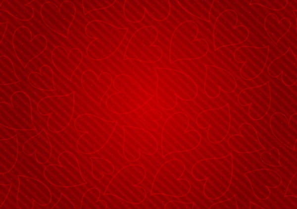Abstract red background with hearts — Stock Vector