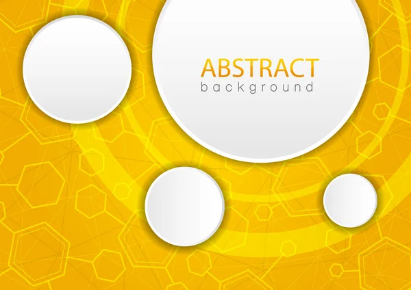 Abstract yellow background with hexagon — Stock Vector