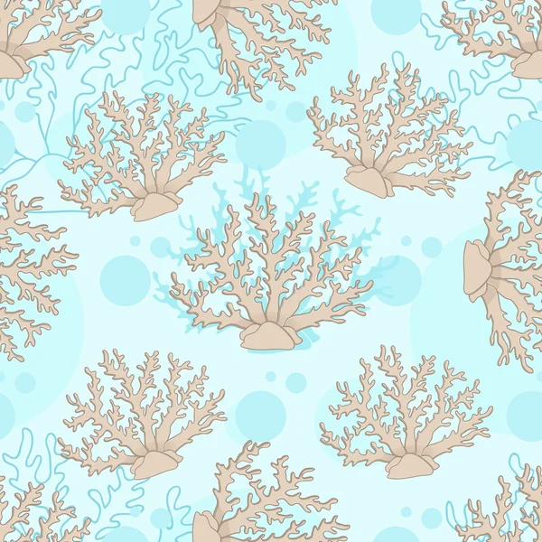 Vector seamless pattern with beige coral — Stock Vector