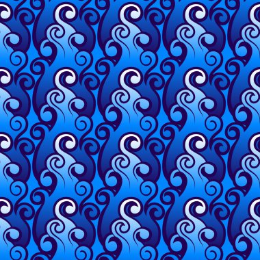 Dalgalar ile mavi soyut desen