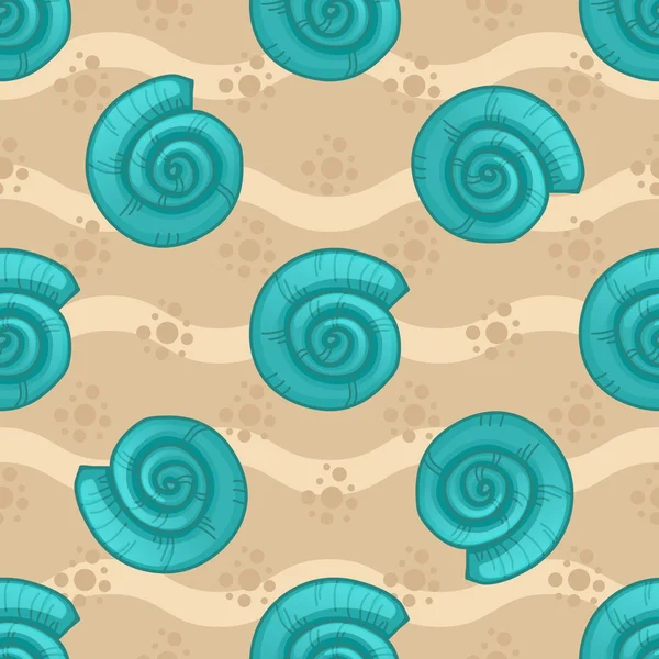 Seamless patterns with seashells — Stock Vector
