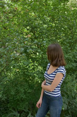 Güzel bir kız portresi.