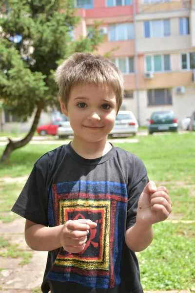 Mariquita Mano Niño — Foto de Stock