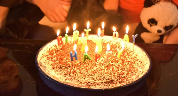 Candles Cake Birthday — Stock Photo, Image