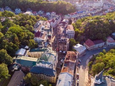 Andreevsky 'nin yaz günbatımında havadan görünüşü