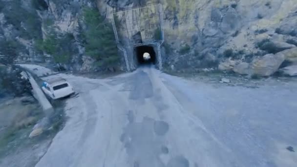 Extreme FPV Drone Flying Through tunnel in Turkey Mountains — Stock videók