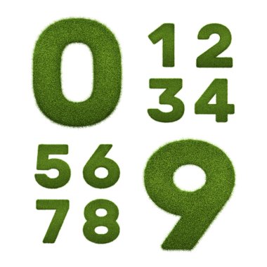 Beyaz izole ot sayılar kümesi