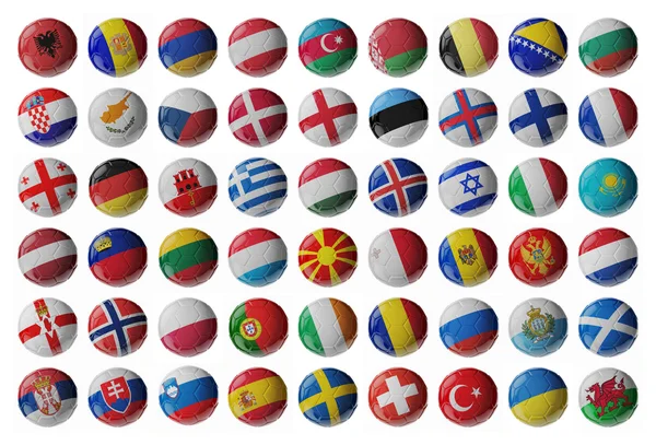 Set of Europe soccer balls — Stock Photo, Image