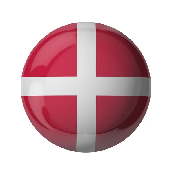 デンマークの旗、ガラスのボール — ストック写真