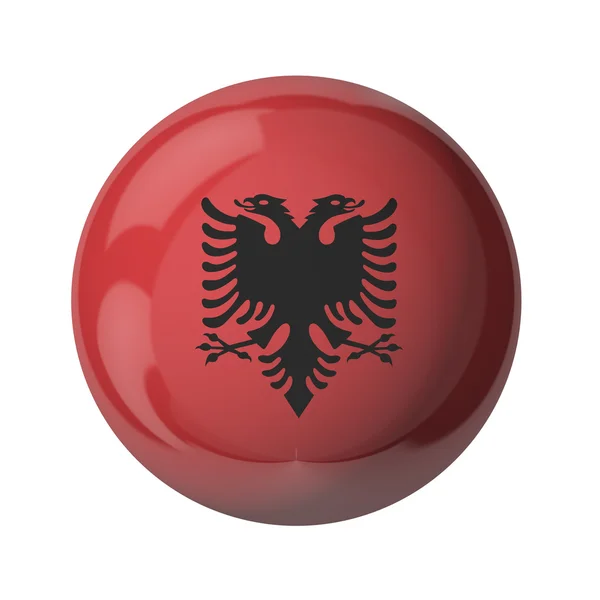 アルバニアの旗、ガラスのボール — ストック写真