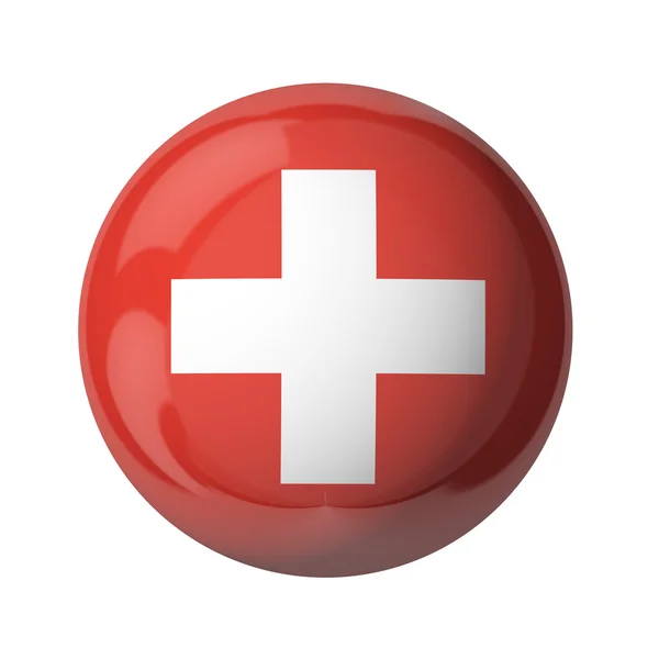 스위스 국기, 유리 공 — 스톡 사진