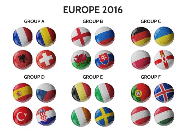 Набір Європи футбольні м'ячі — стокове фото