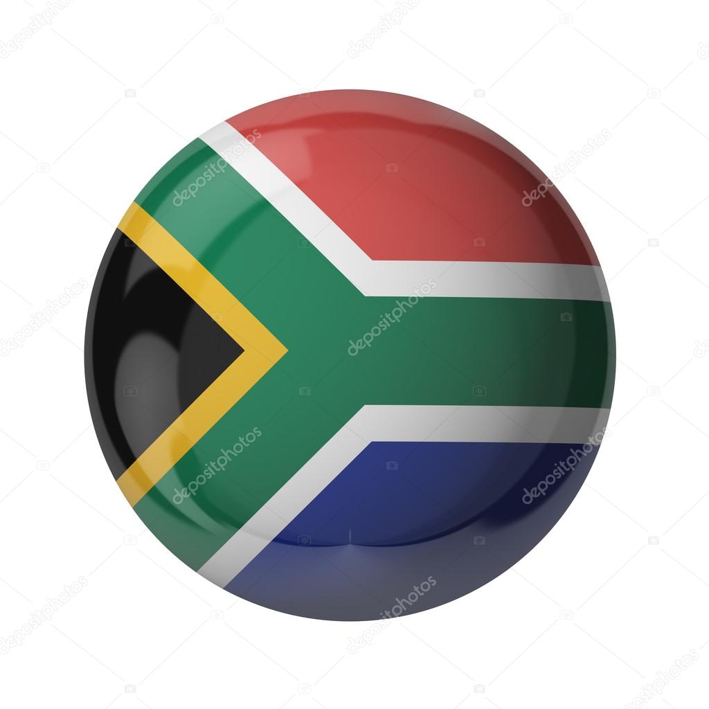 South Africa flag, glassy ball
