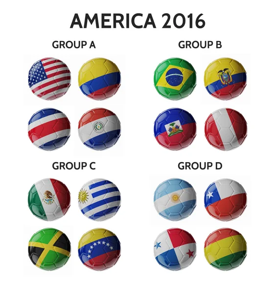 Αμερική 2016. Μπάλες ποδοσφαίρου/ποδοσφαίρου. — Φωτογραφία Αρχείου